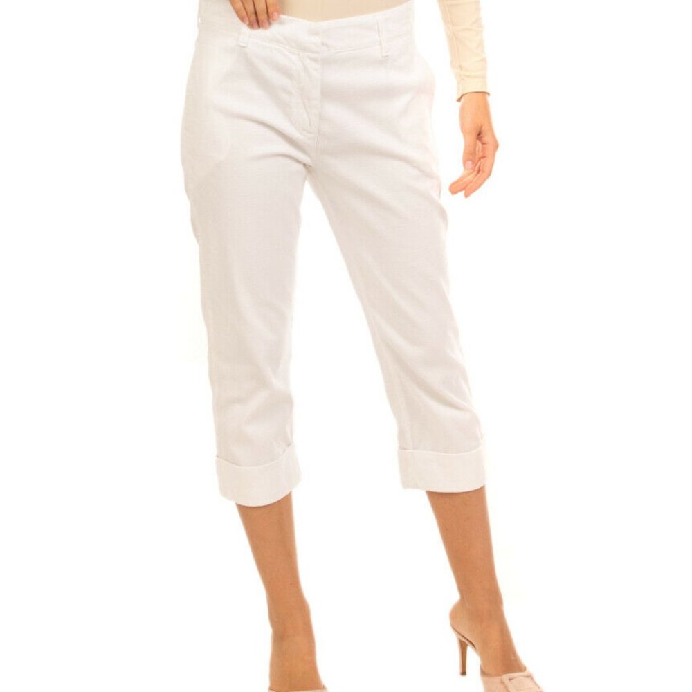 NEW Eleventy women's size 27 jacquard knit texture capri crop trousers NWD 30x22